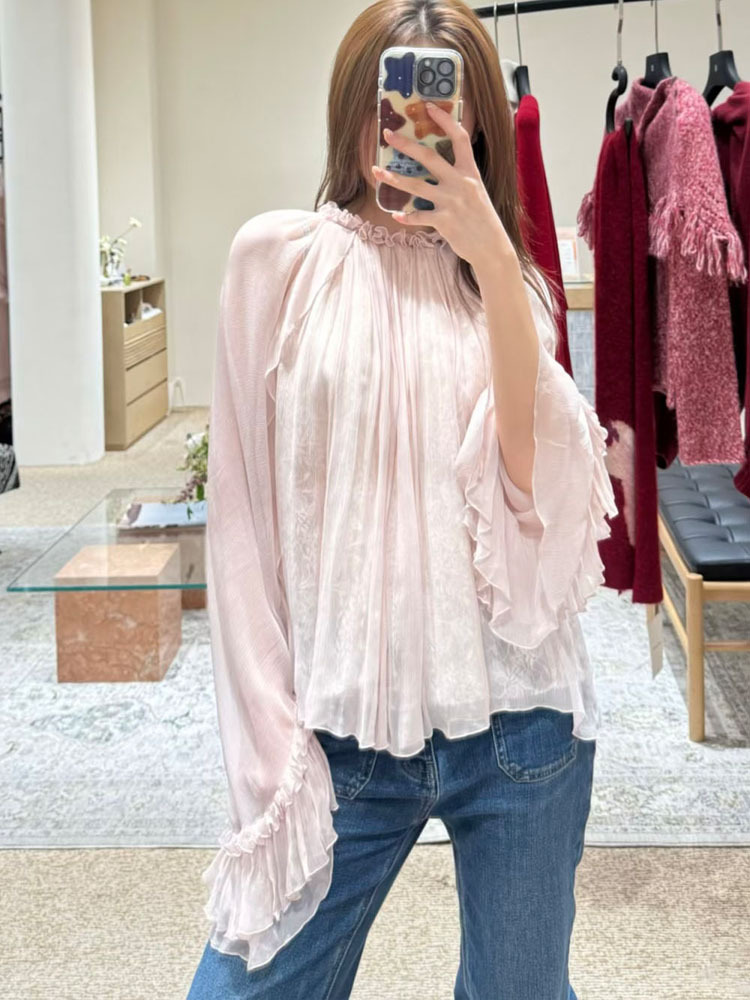 Collectible Collection - Top ampio con volant in pizzo,