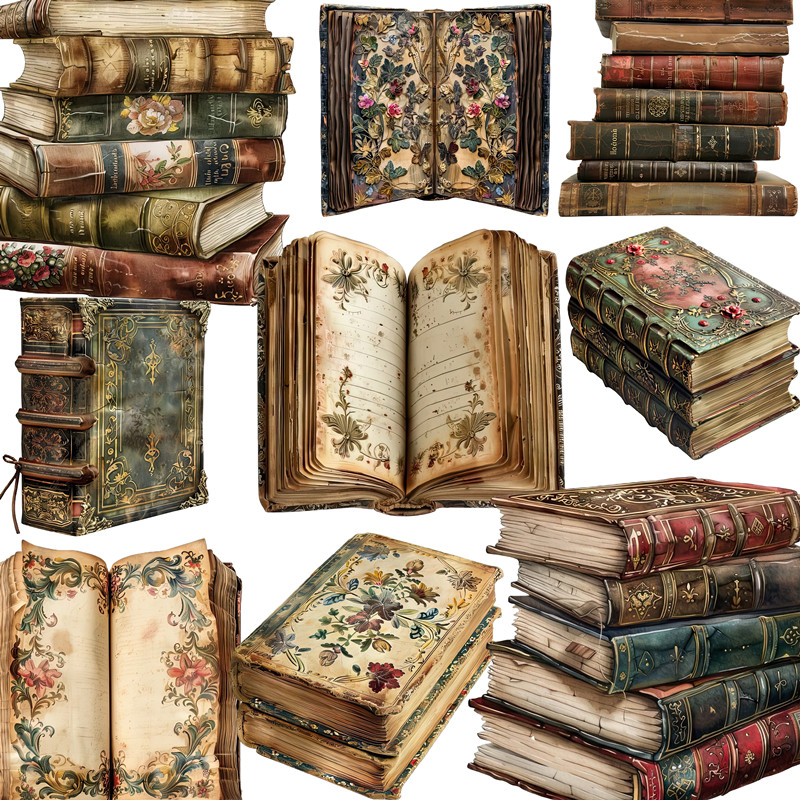 Vintage Collectible Books - 20 pezzi/pacco adesivi per libri vintage