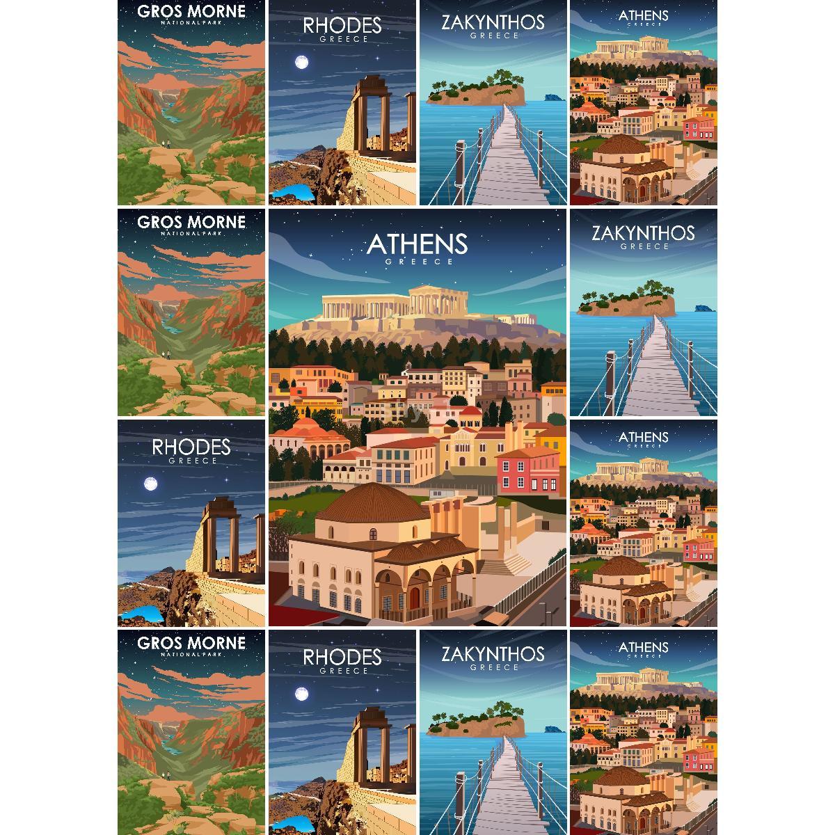 Vintage Collectible Posters - Poster da viaggio vintage Atene Grecia