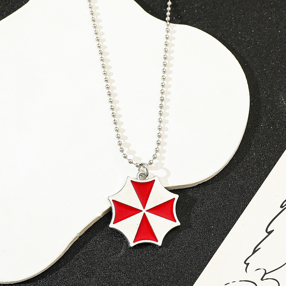 Vintage Item - Collana con Ciondolo Ombrello Rosso Vintage,