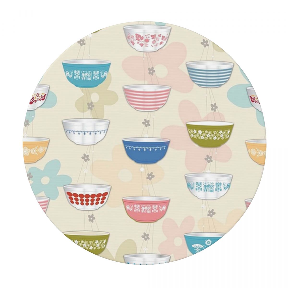 Vintage Collectible Pyrex - Collezione di Ciotole Vintage Pyrex, Tovaglia