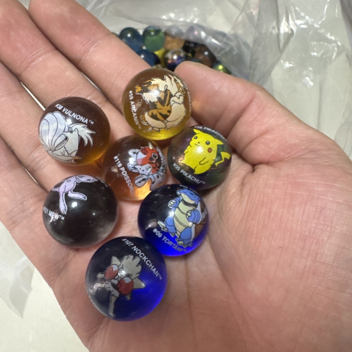 Vintage Collectible Marbles - Merchandise Ufficiale Pokémon, Biglie Americane di