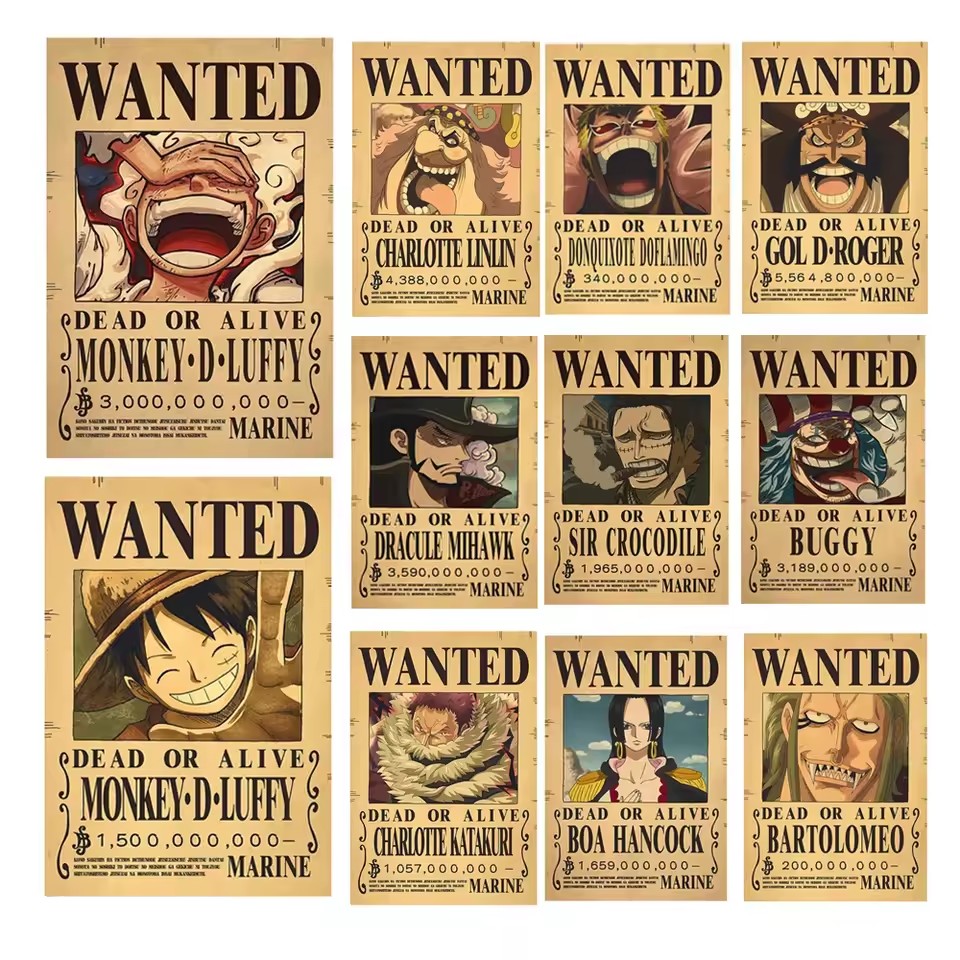 Vintage And Collectible Toys - Poster Anime One Piece con Borse