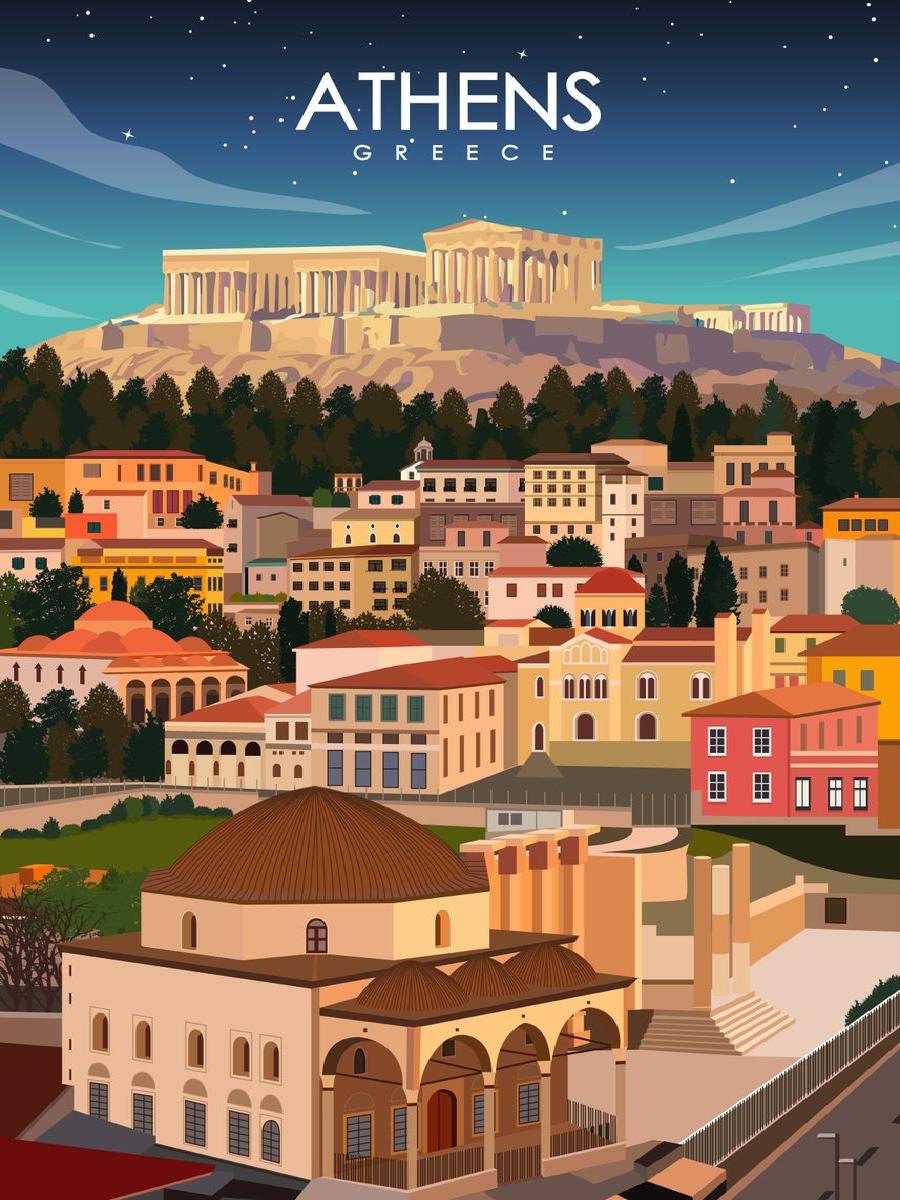 Poster da viaggio vintage Aten - Vintage Collectible Posters recensione e prezzo